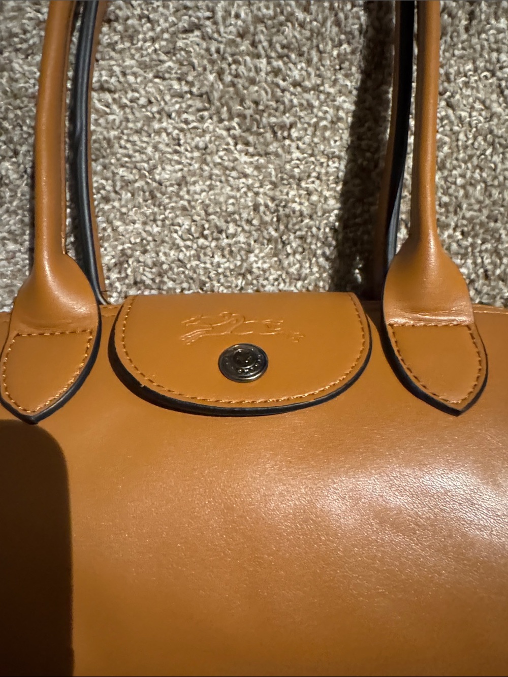 Longchamp Small Shoulder Bag in Cognac Brown - Picture 6 of 13